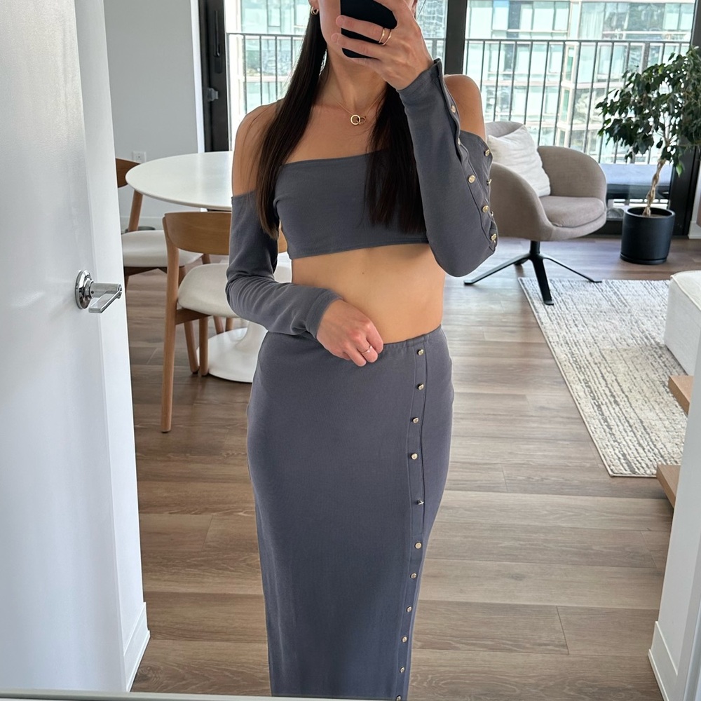Alamour the Label Crop Top and Fitted Midi Skirt Set